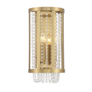 Savoy House Mancini 16.25in 2-Light Wall Sconce | Glam Warm Brass and Clear Crystal | Bathroom Vanity & Hallway | Model L9-3203-2-322