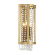 Savoy House Mancini 16.25in 2-Light Wall Sconce | Glam Warm Brass and Clear Crystal | Bathroom Vanity & Hallway | Model L9-3203-2-322