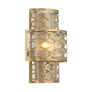 Savoy House Mannheim 2-Light Wall Sconce | Modern Warm Brass and Textured Mica | Bedroom & Bathroom Accent Light | Model L9-6102-2-322