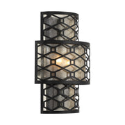 Savoy House Mannheim 16in 2-Light Wall Sconce | Modern Matte Black and Mica | Bedroom & Hallway Accent Light | 6 x 11.88 x 16 in | Model L9-6102-2-89
