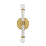 Savoy House Kingsburg 11.5in 2-Light Wall Sconce | Modern Warm Brass and Faceted Glass | Bedroom & Bathroom Vanity Light | Model L9-6733-2-322