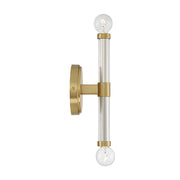 Savoy House Kingsburg 11.5in 2-Light Wall Sconce | Modern Warm Brass and Faceted Glass | Bedroom & Bathroom Vanity Light | Model L9-6733-2-322