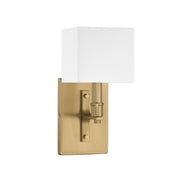 Savoy House Collins 1-Light Wall Sconce | Modern Warm Brass and White Fabric | Bedroom & Hallway Accent Light | Model L9-8550-1-322