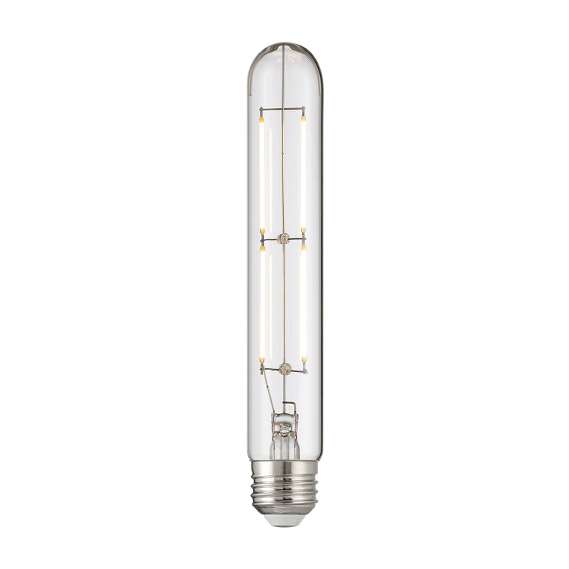 Savoy House 5W E26 T9 11in 3000K Clear Dimmable LED Bulb | Clear Glass and Metal | Accent & Task Lighting | 549 Lumens, 90+ CRI | Model LA1T9C53E26D7