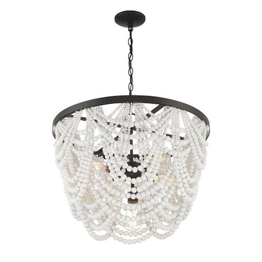 Savoy House 5-Light Chandelier, White/Oil Rubbed Bronze