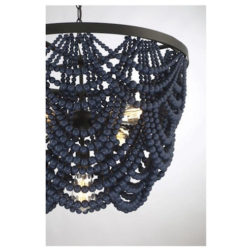 Savoy House 5-Light Chandelier, Navy Blue/Oil Rubbed Bronze
