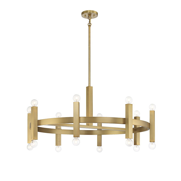 Savoy House 16-Light Chandelier, Natural Brass