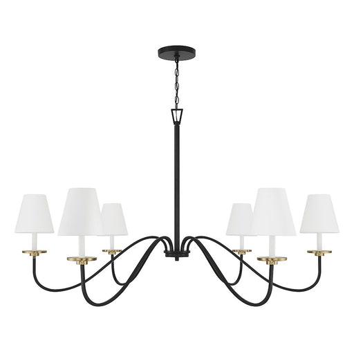 Savoy House 6-Light Chandelier, Black/Natural Brass Accents