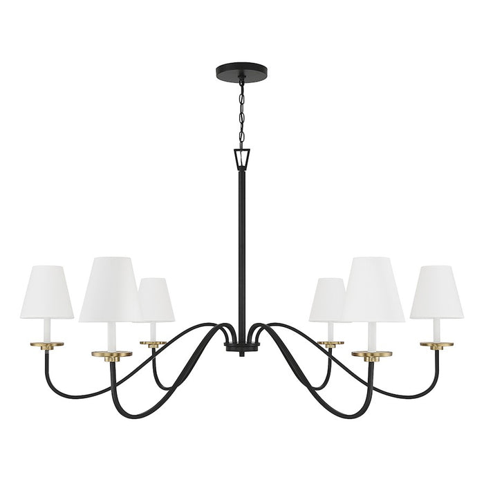 Savoy House 6-Light Chandelier, Black/Natural Brass Accents