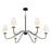 Savoy House 6-Light Chandelier, Black/Natural Brass Accents