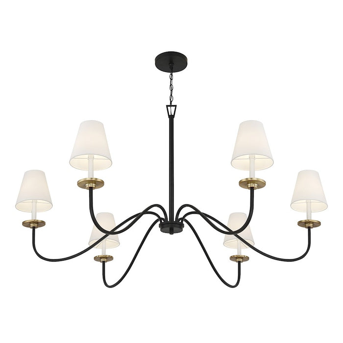 Savoy House 6-Light Chandelier, Black/Natural Brass Accents