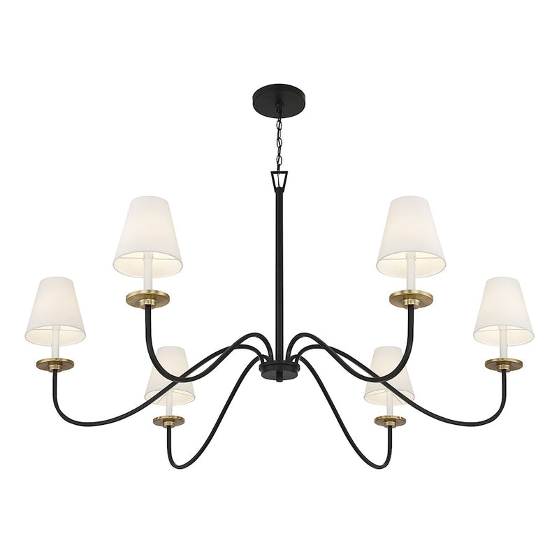 Savoy House 6-Light Chandelier, Black/Natural Brass Accents