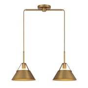 Savoy House 2-Light 11" Linear Chandelier, Natural Brass/Brass - M100107NB