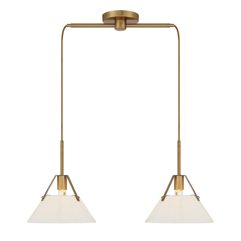 Savoy House 2-Light 16" Linear Chandelier, Natural Brass - M100108NB