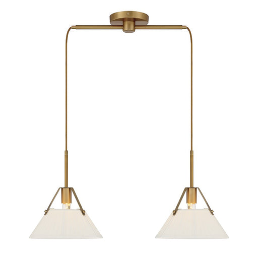 Savoy House 2-Light 16" Linear Chandelier, Natural Brass - M100108NB