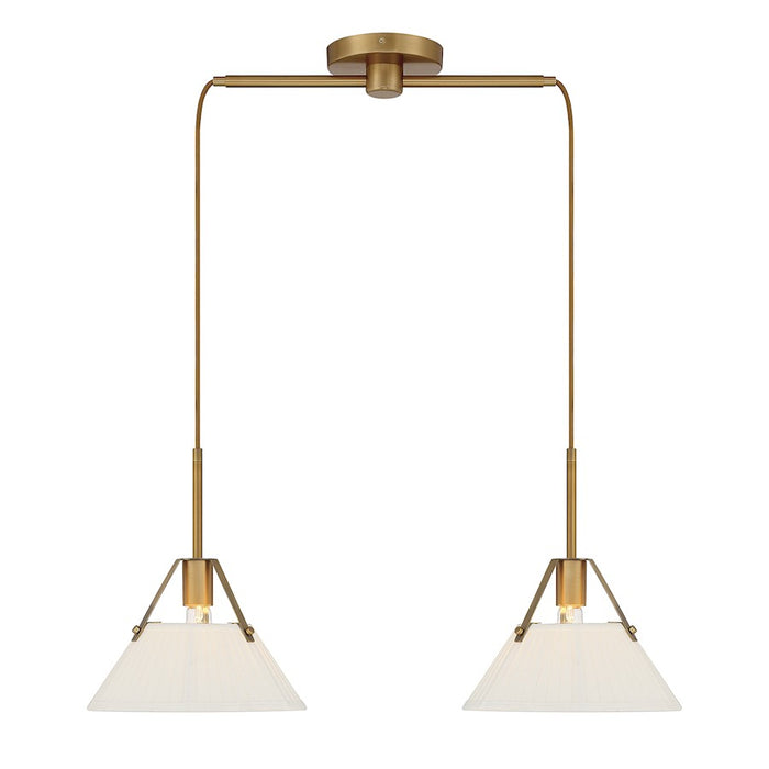 Savoy House 2-Light 16" Linear Chandelier, Natural Brass - M100108NB