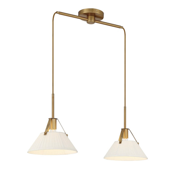 Savoy House 2-Light 16" Linear Chandelier, Natural Brass