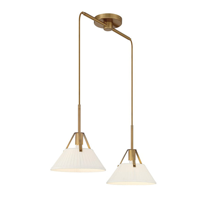 Savoy House 2-Light 16" Linear Chandelier, Natural Brass