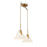 Meridian Vintage 2 Light Linear Chandelier, Natural Brass/White