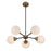 Meridian Mid-Century Modern 5 Light Chandelier, Bronze/Brass/White