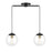 Savoy House 2-Light Linear Chandelier, Matte Black/Natural Brass - M100110MBKNB