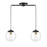 Savoy House 2-Light Linear Chandelier, Matte Black/Natural Brass