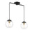 Savoy House 2-Light Linear Chandelier, Matte Black/Natural Brass