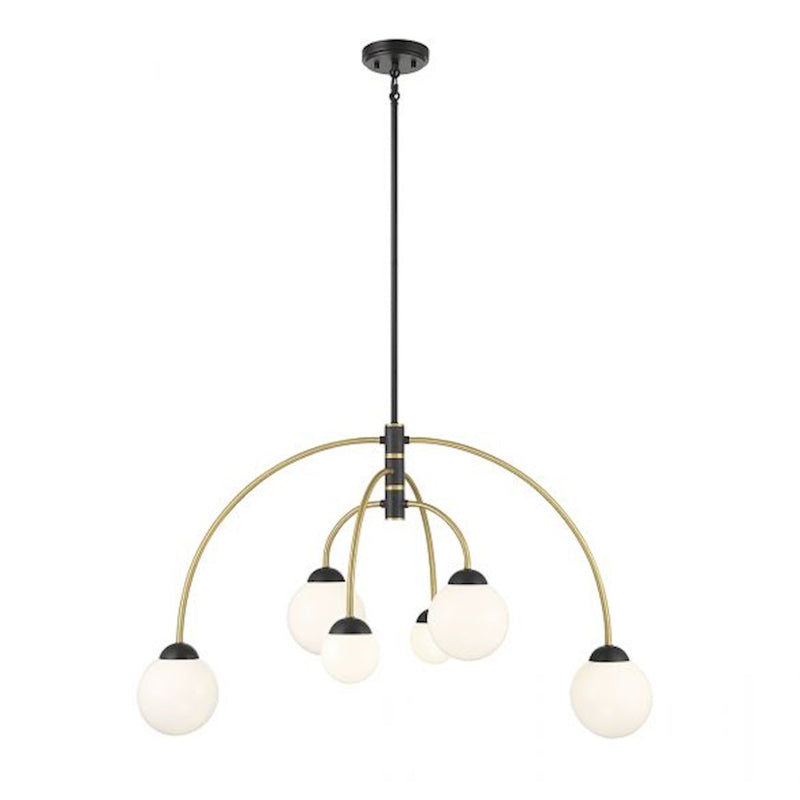 Savoy Meridian 6 Light Chandelier, Black