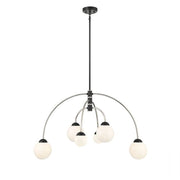 Savoy House 6-Light Chandelier, Matte Black/Polished Nickel - M100114MBKPN