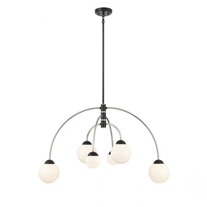 Savoy Meridian 6 Light Chandelier, Black