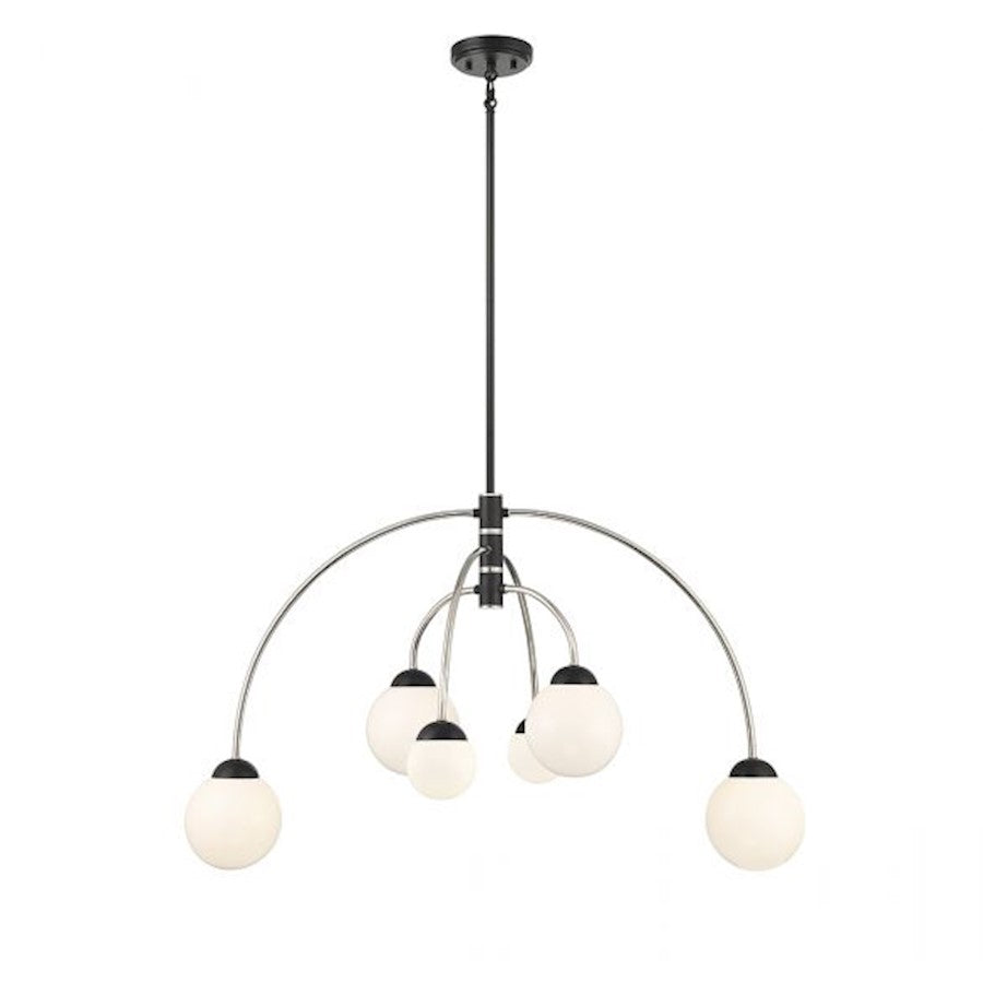 Savoy Meridian 6 Light Chandelier, Black