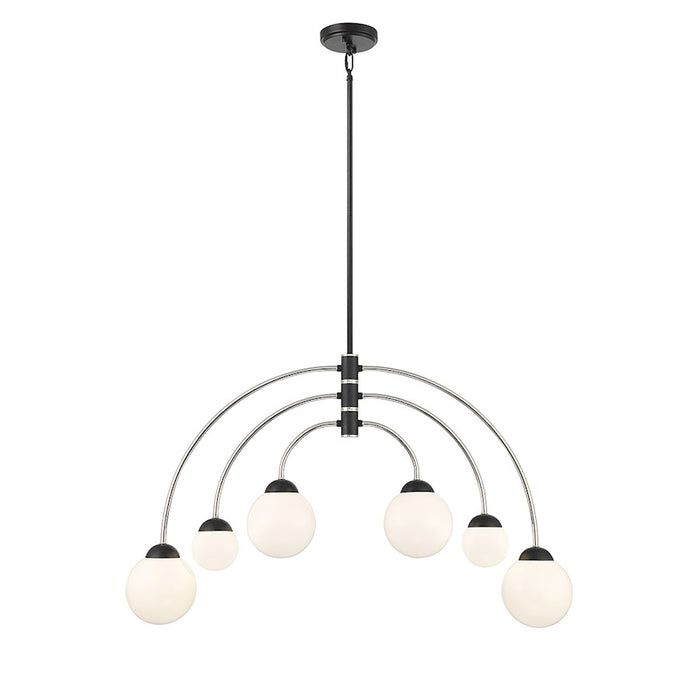 Savoy House 6-Light Chandelier, Matte Black/Polished Nickel