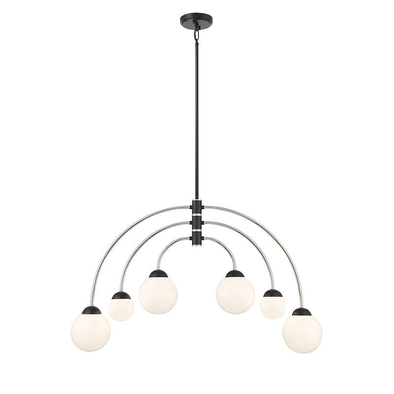 Savoy Meridian 6 Light Chandelier, Black