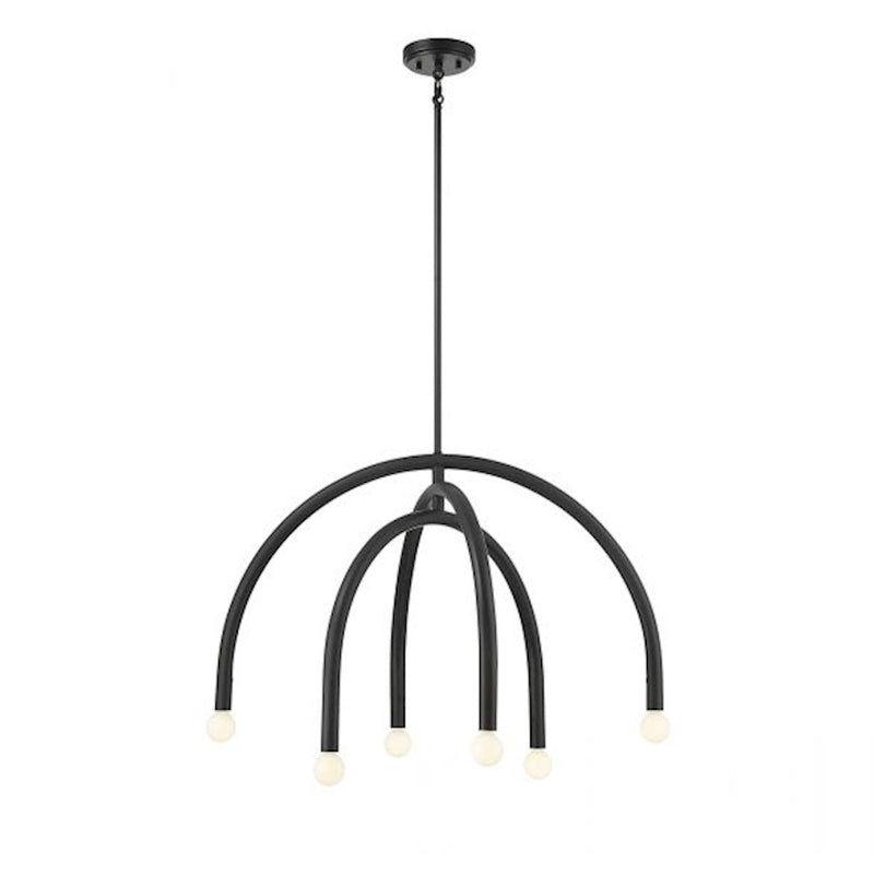 Savoy House 6-Light 20" Chandelier, Matte Black