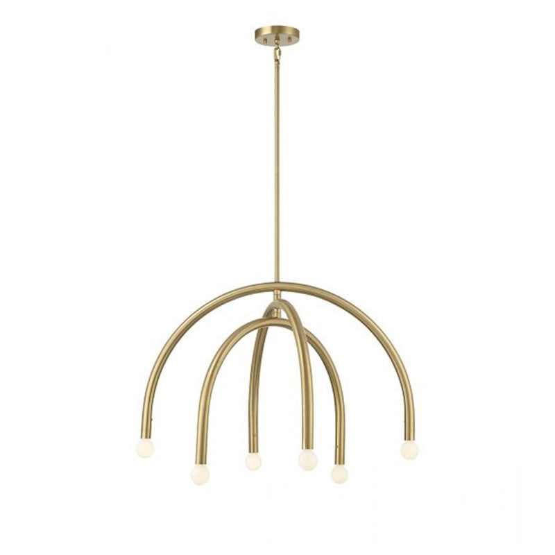 Savoy House 6-Light 20" Chandelier, Natural Brass