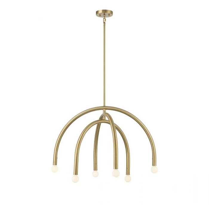 Savoy House 6-Light 20" Chandelier, Natural Brass - M100115NB