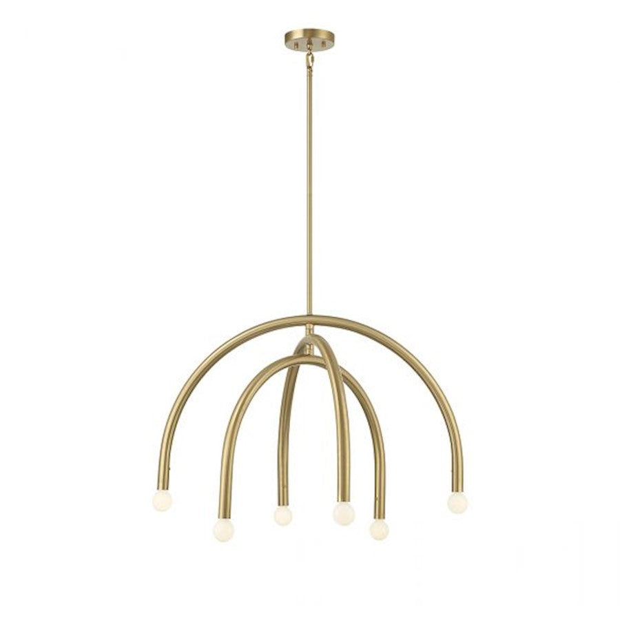 Savoy House 6-Light 20" Chandelier, Natural Brass - M100115NB