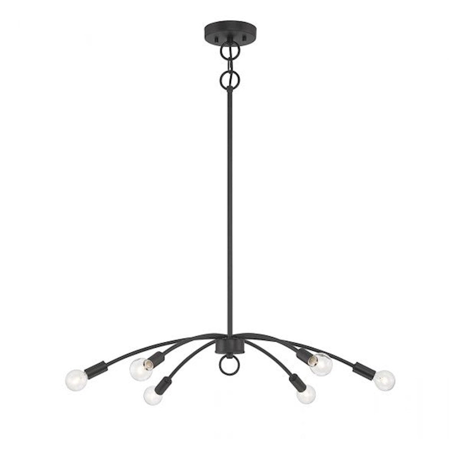 Savoy House 6-Light 27" Chandelier, Matte Black - M100116MBK