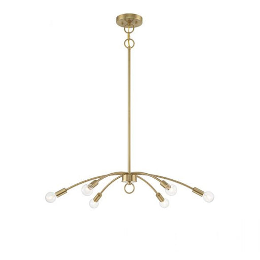 Savoy House 6-Light 27" Chandelier, Natural Brass - M100116NB