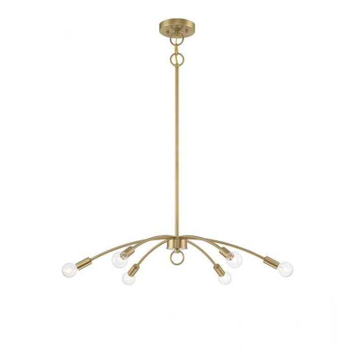 Savoy House 6-Light 27" Chandelier, Natural Brass - M100116NB