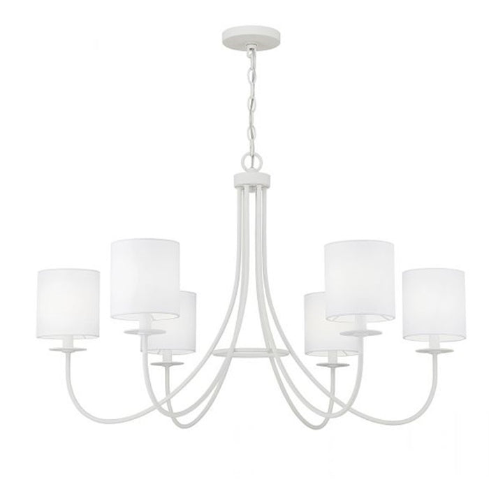 Savoy House 6-Light 36" Chandelier, Bisque White - M100117BQW