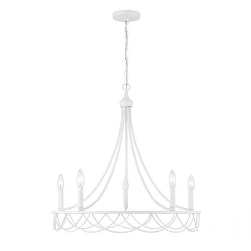 Savoy House 5-Light Chandelier, Distressed White - M100118DW