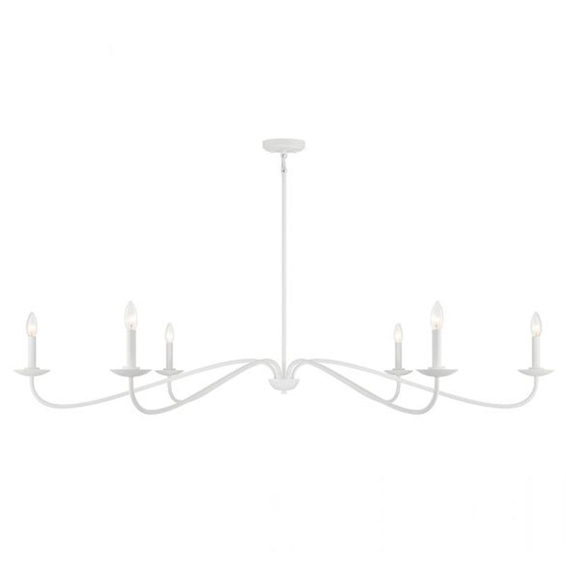 Savoy House 6-Light 62" Chandelier, Bisque White