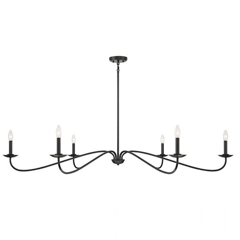 Savoy House 6-Light 62" Chandelier, Matte Black