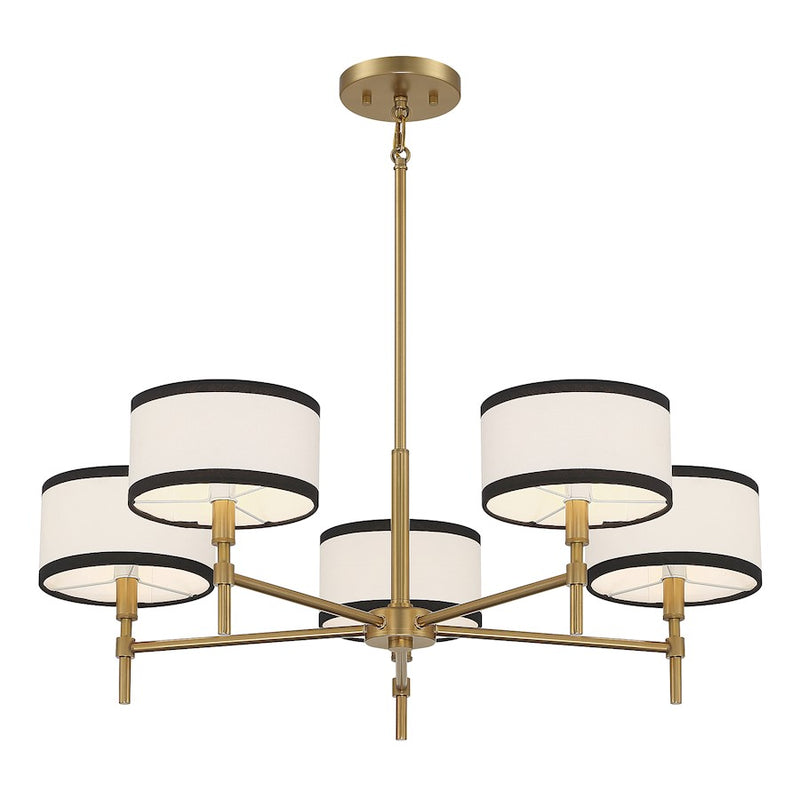 Savoy House 5-Light 30" Chandelier, Natural Brass