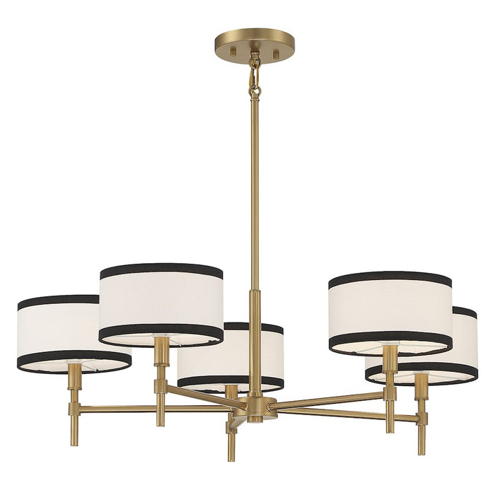 Savoy House 5-Light 30" Chandelier, Natural Brass