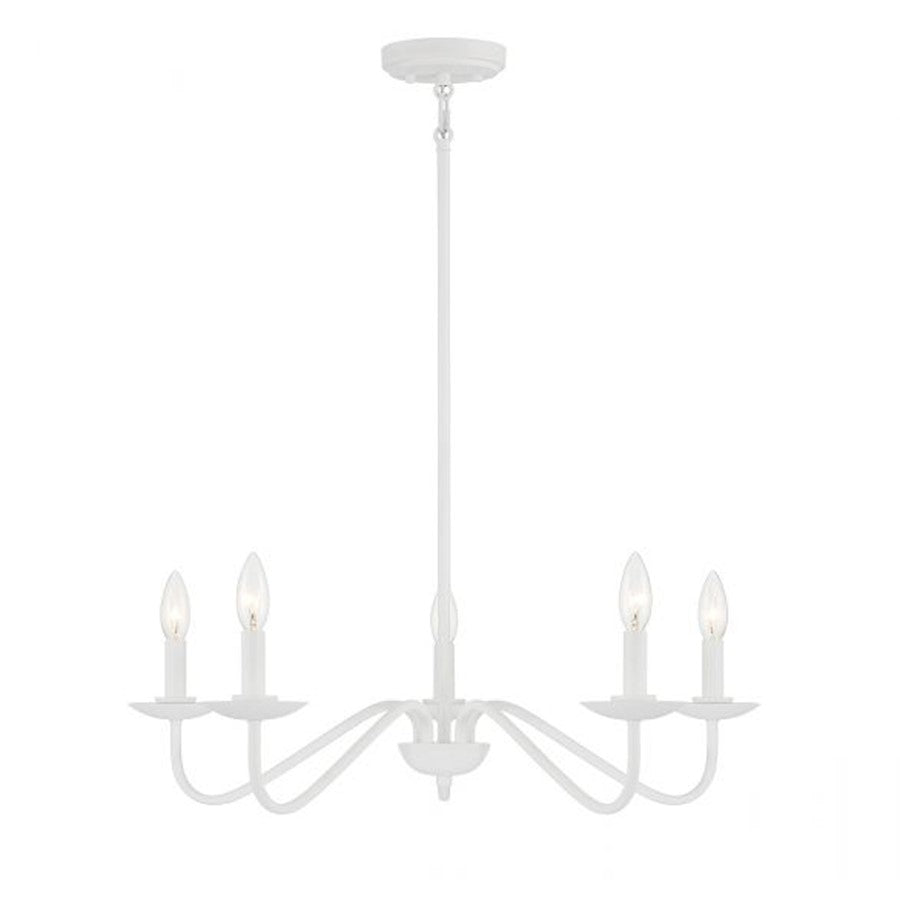 Savoy House 5-Light 28" Chandelier, Bisque White - M100120BQW