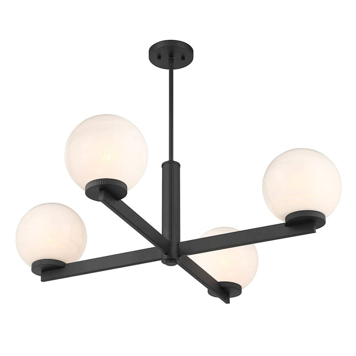 Savoy House Meridian 4Lt 38" Chandelier, Black/White Strie