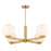 Savoy House Meridian 4Lt 38" Chandelier, Natural Brass/White Strie