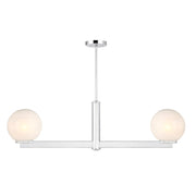 Savoy House Meridian 2Lt Linear Chandelier, Chrome/White Strie - M100124CH